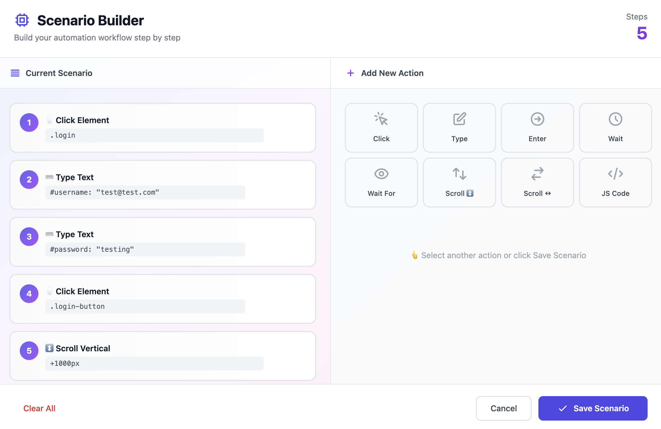 Scenario Builder - Visual workflow automation